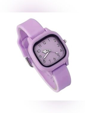 Purple Adjustable Analog Watch With Stainless Steel Back